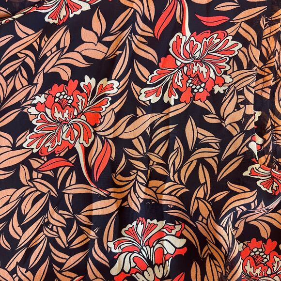 Lane Bryant Pin-Tuck Crew-Neck Blouse Plus Size 20 Pink Coral Floral - Picture 6 of 10